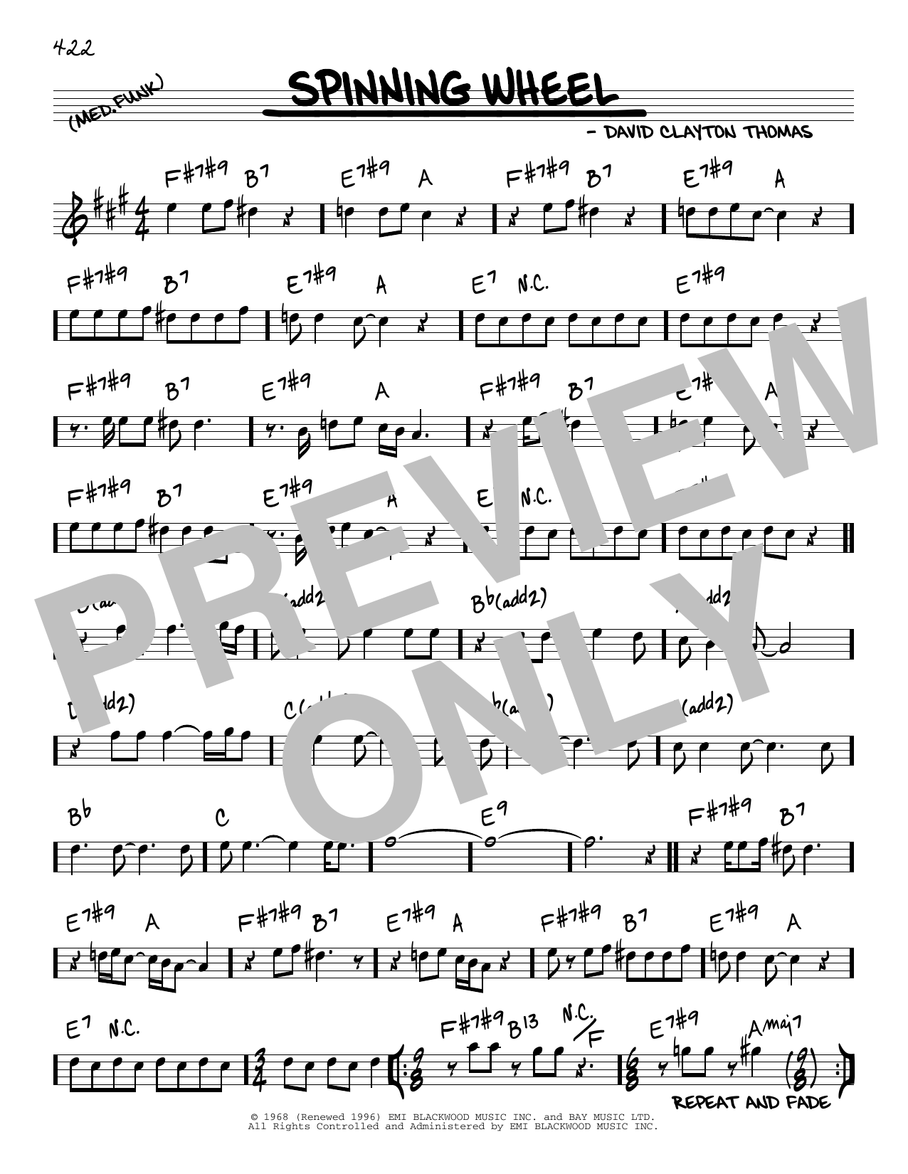 Blood, Sweat & Tears Spinning Wheel Sheet Music