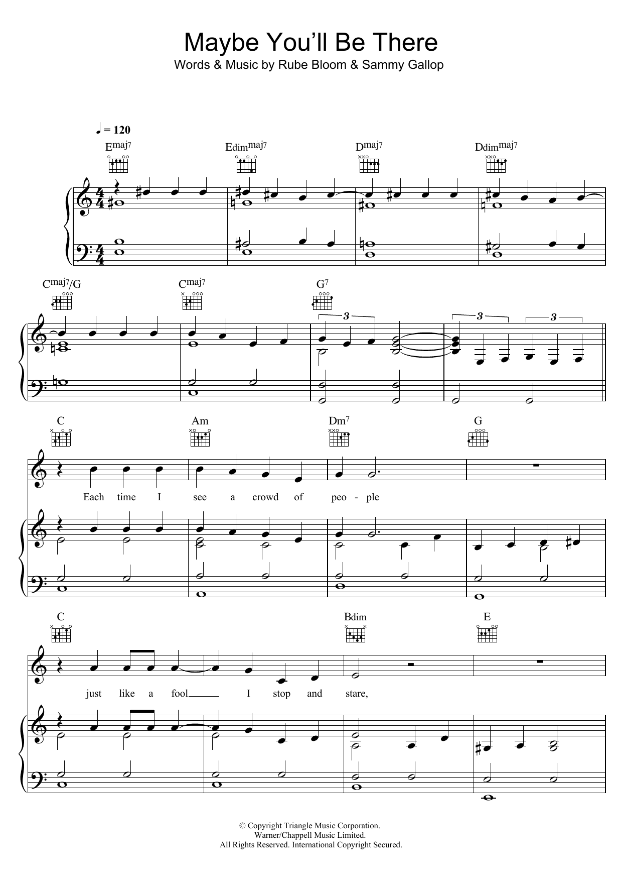 Bob Dylan Maybe You'll Be There Sheet Music