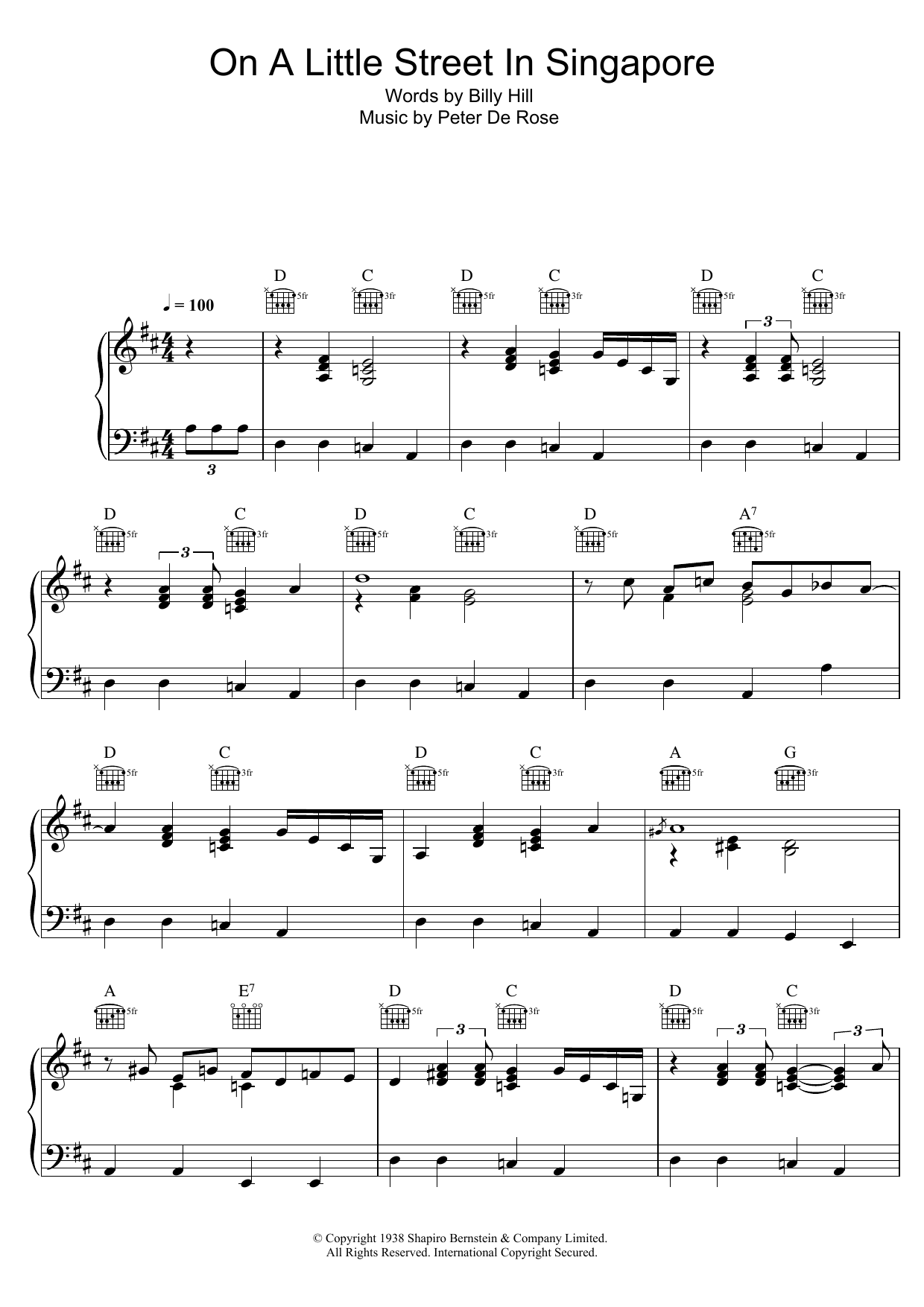 Bob Dylan On A Little Street In Singapore Sheet Music