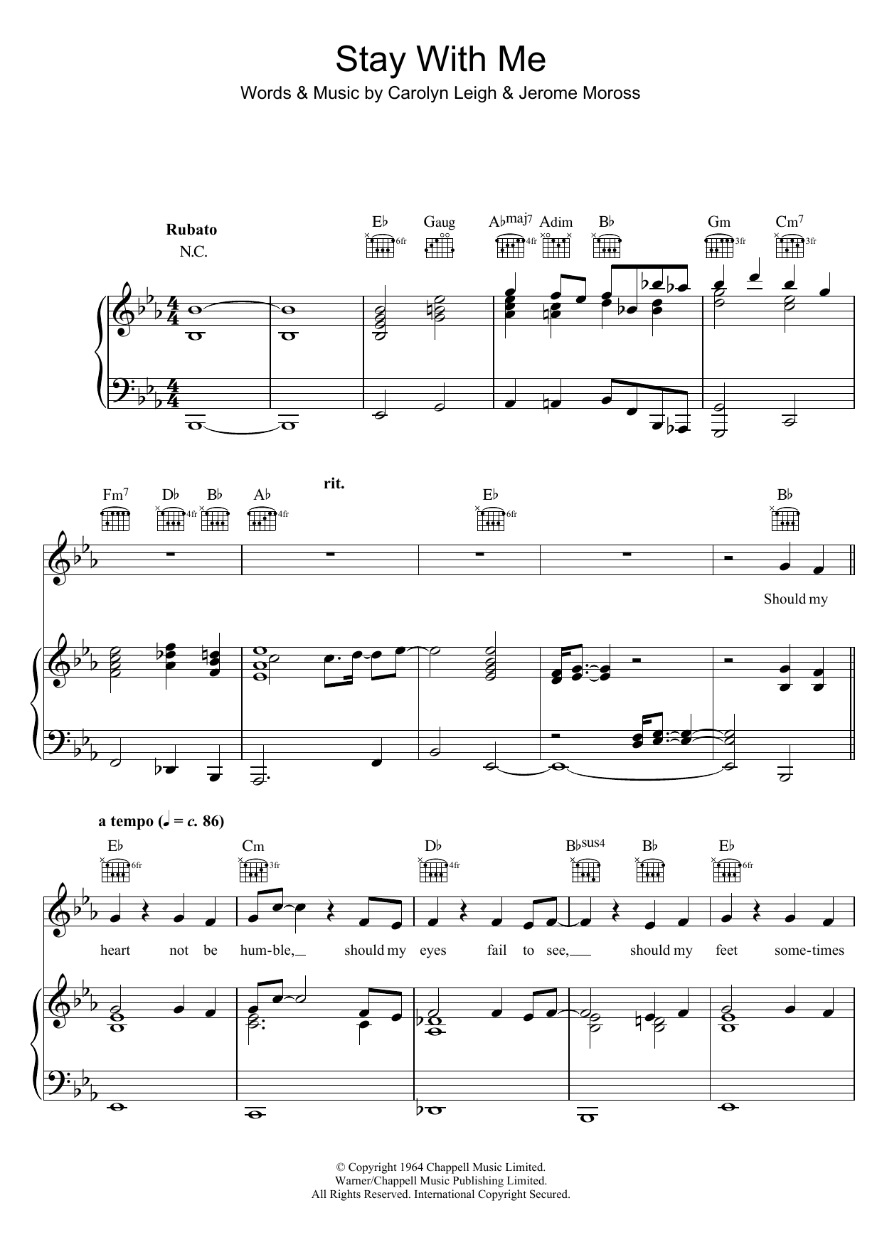 Bob Dylan Stay With Me Sheet Music