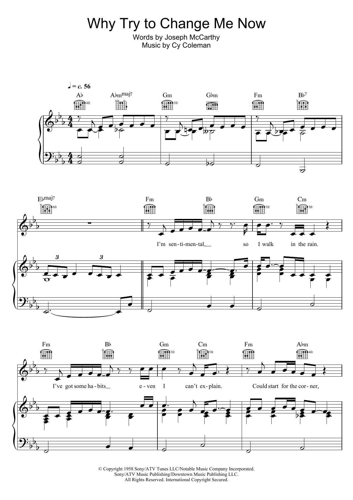 Bob Dylan Why Try To Change Me Now Sheet Music