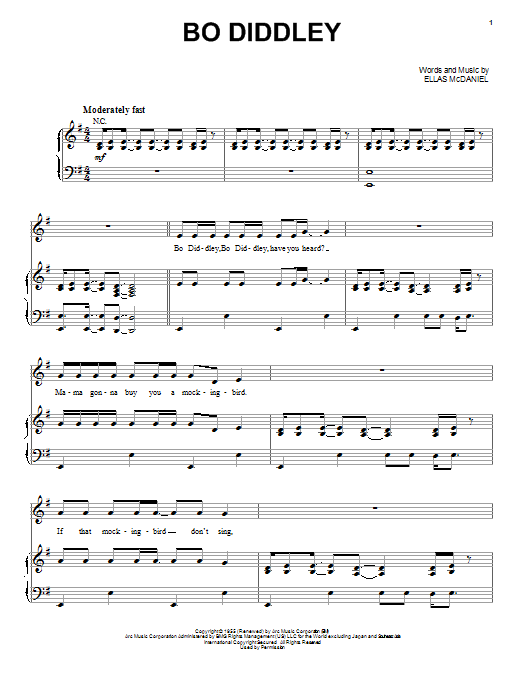Bob Seger Bo Diddley Sheet Music