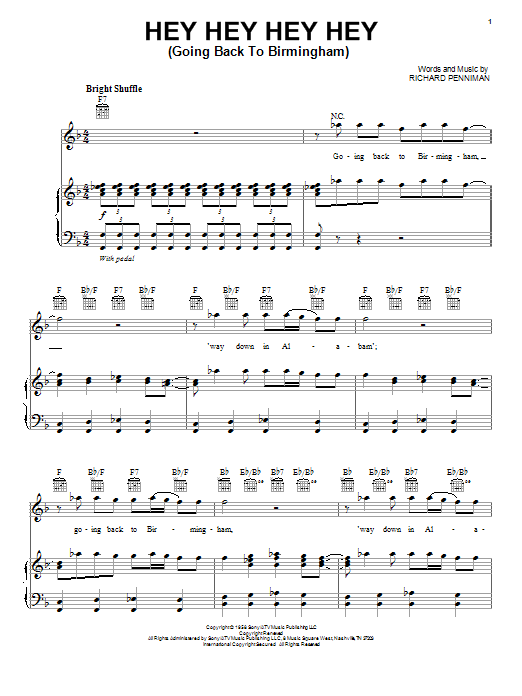 Bob Seger Hey Hey Hey Hey Sheet Music