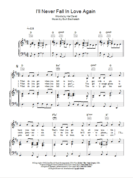 Bobbie Gentry I'll Never Fall In Love Again Sheet Music