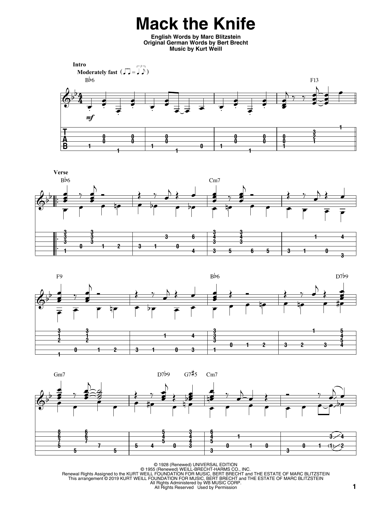 Bobby Darin Mack The Knife (arr. Bill LaFleur) Sheet Music