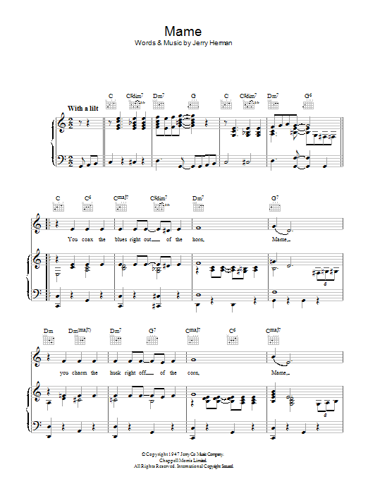 Bobby Darin Mame Sheet Music