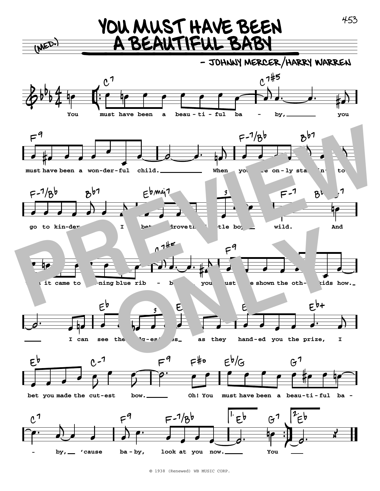 Bobby Darin You Must Have Been A Beautiful Baby (High Voice) Sheet Music