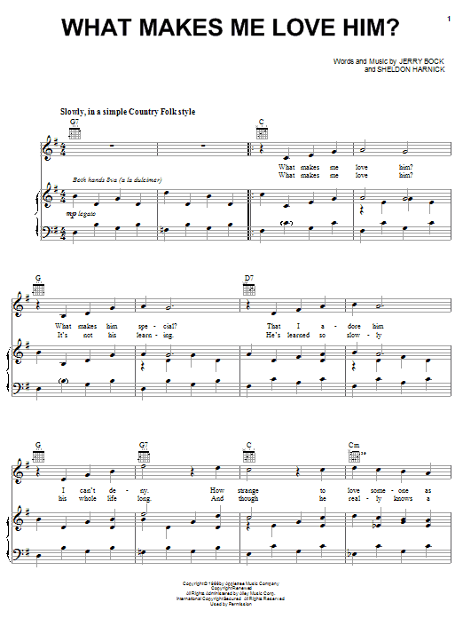 Bock & Harnick What Makes Me Love Him? (from The Apple Tree) Sheet Music