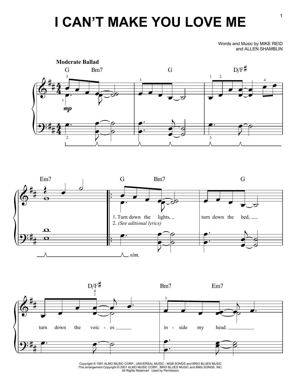 Bonnie Raitt I Can't Make You Love Me (arr. Phillip Keveren) Sheet Music
