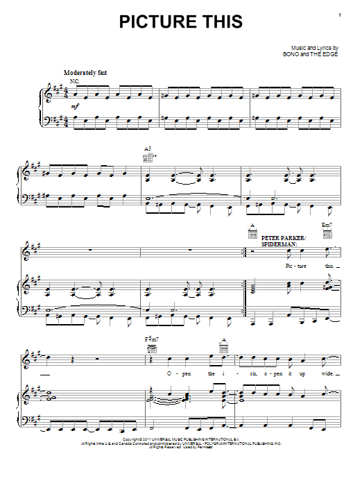 Bono & The Edge Picture This Sheet Music