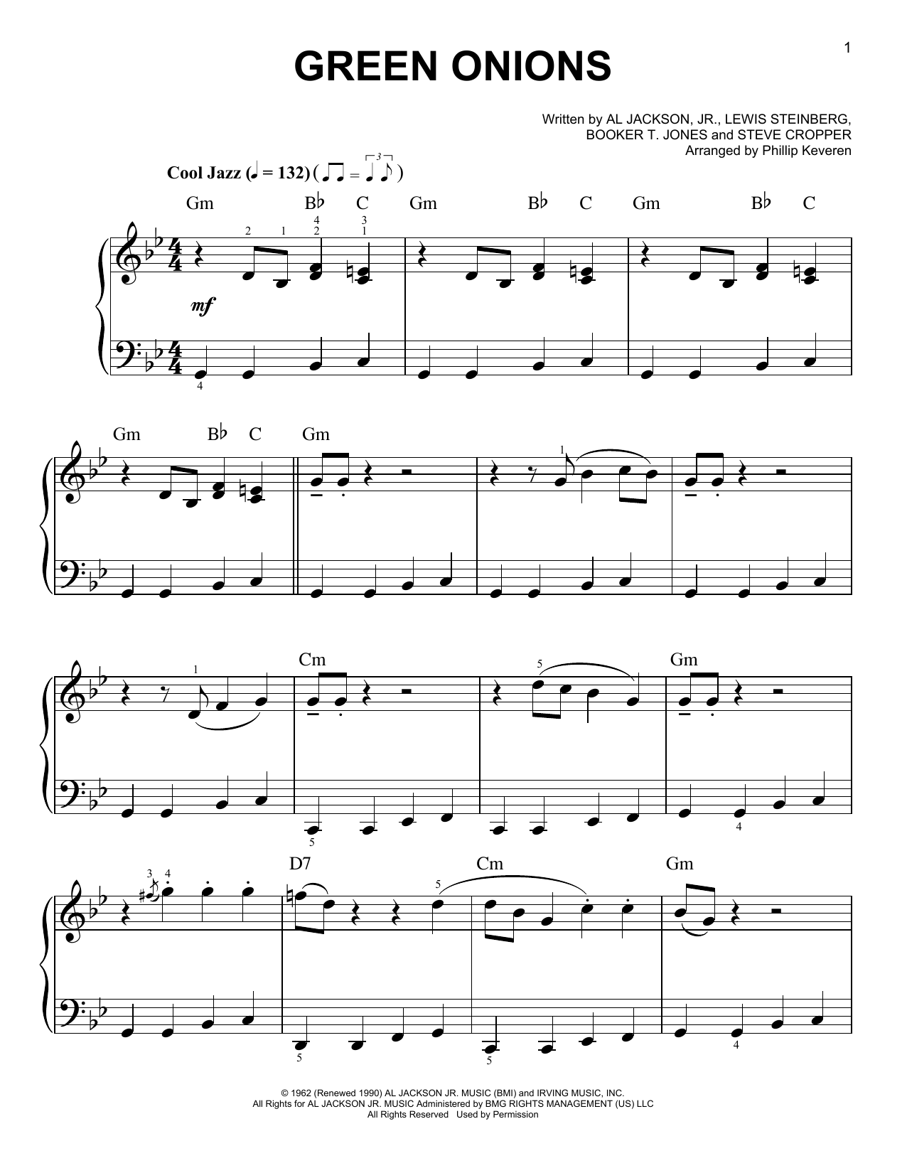 Booker T. & The MG's Green Onions (arr. Phillip Keveren) Sheet Music