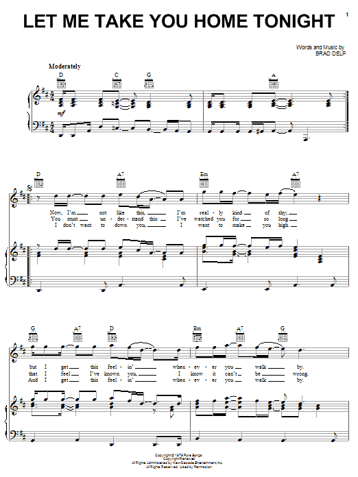 Boston Let Me Take You Home Tonight Sheet Music