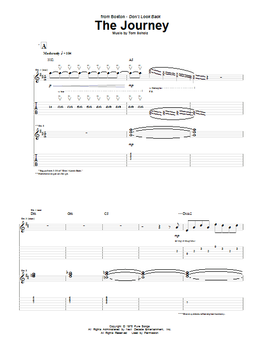 Boston The Journey Sheet Music