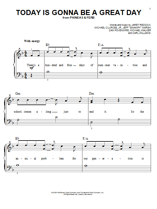 Danny Jacob Today Is Gonna Be A Great Day Sheet Music