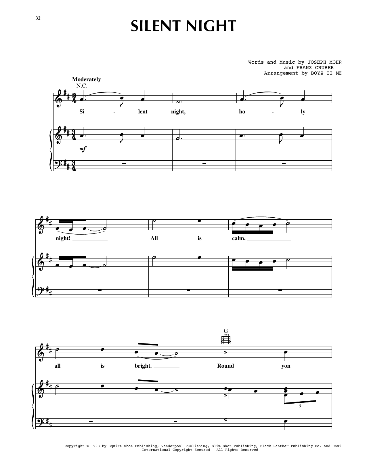 Boyz II Men Silent Night Sheet Music