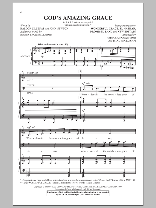 Brad Nix God's Amazing Grace Sheet Music