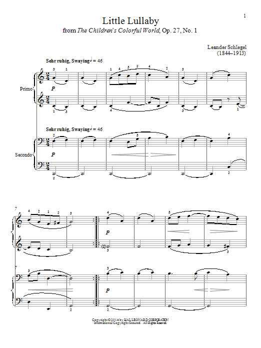 Bradley Beckman Little Lullaby Sheet Music