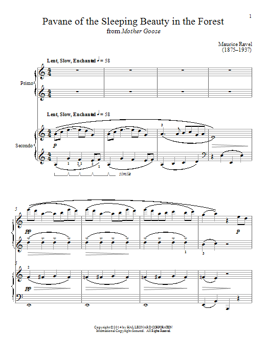 Bradley Beckman Pavane Of The Sleeping Beauty In The Forest Sheet Music