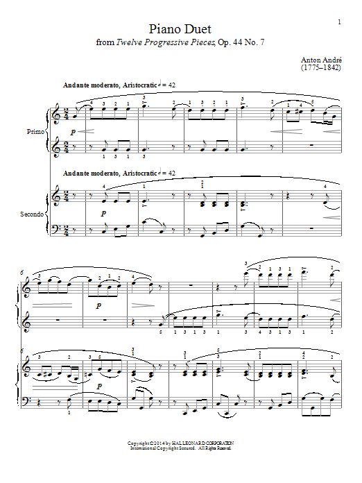 Bradley Beckman Piano Duet Sheet Music