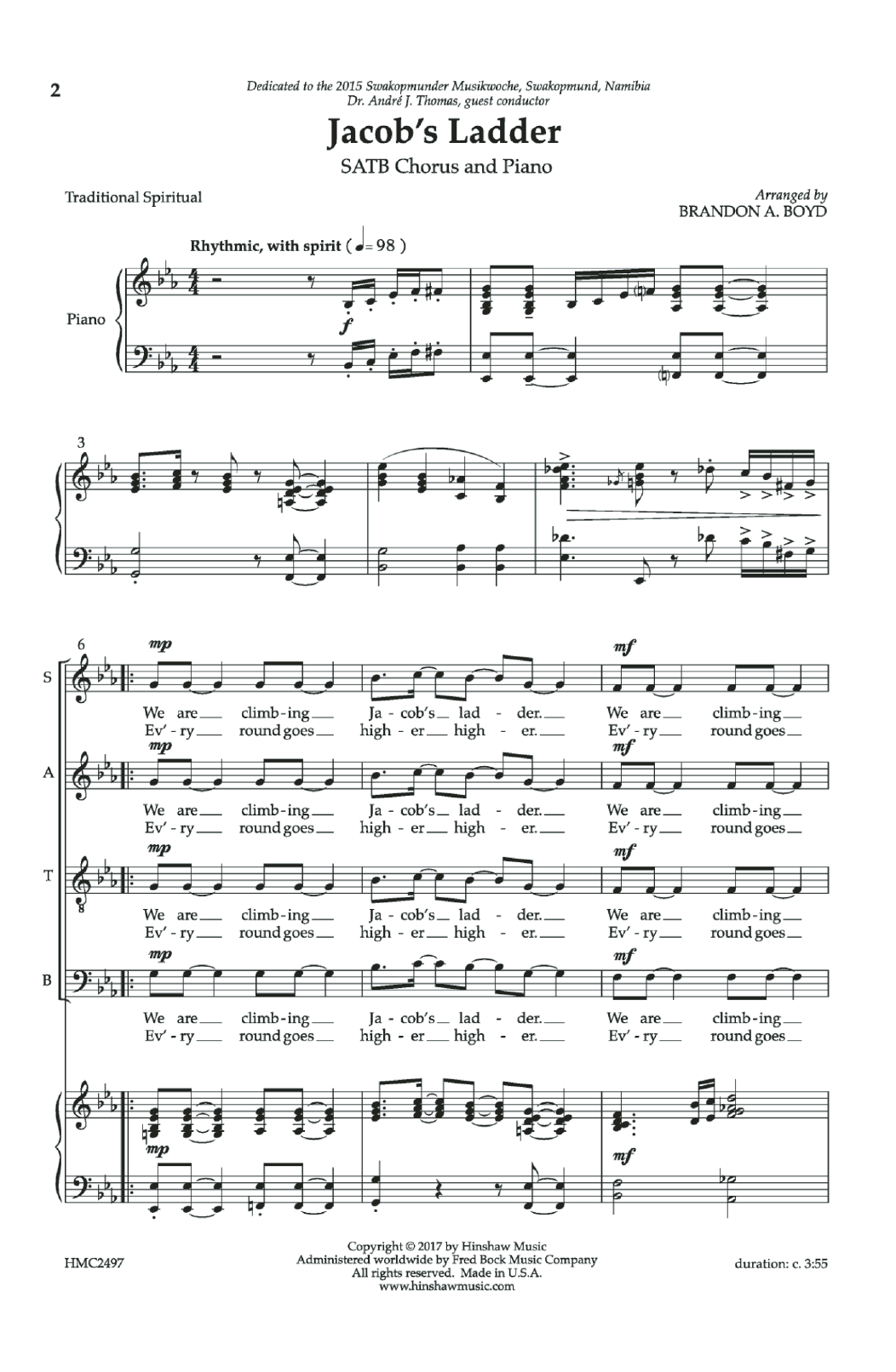 Brandon A. Boyd Jacob's Ladder Sheet Music