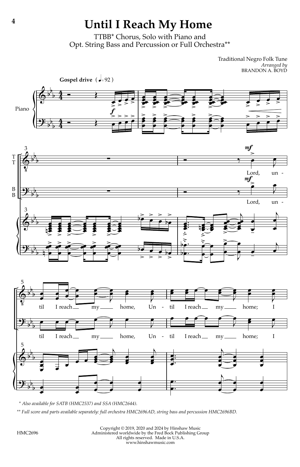Brandon A. Boyd Until I Reach My Home Sheet Music