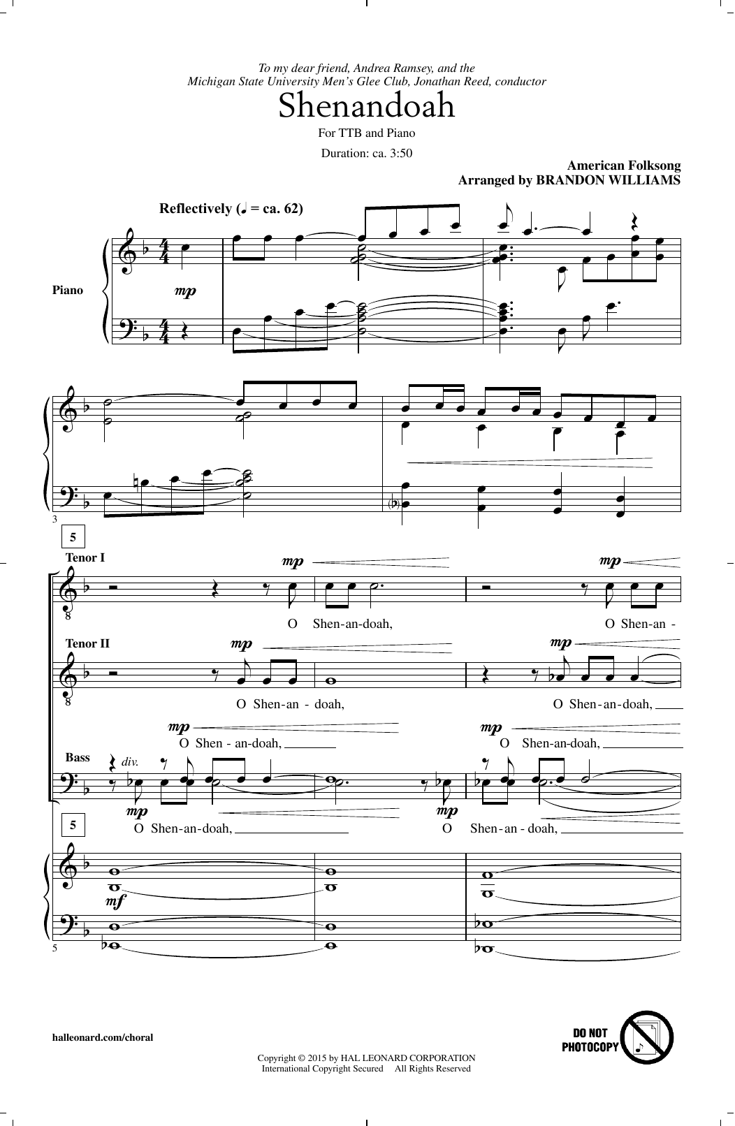 Brandon Williams Shenandoah Sheet Music
