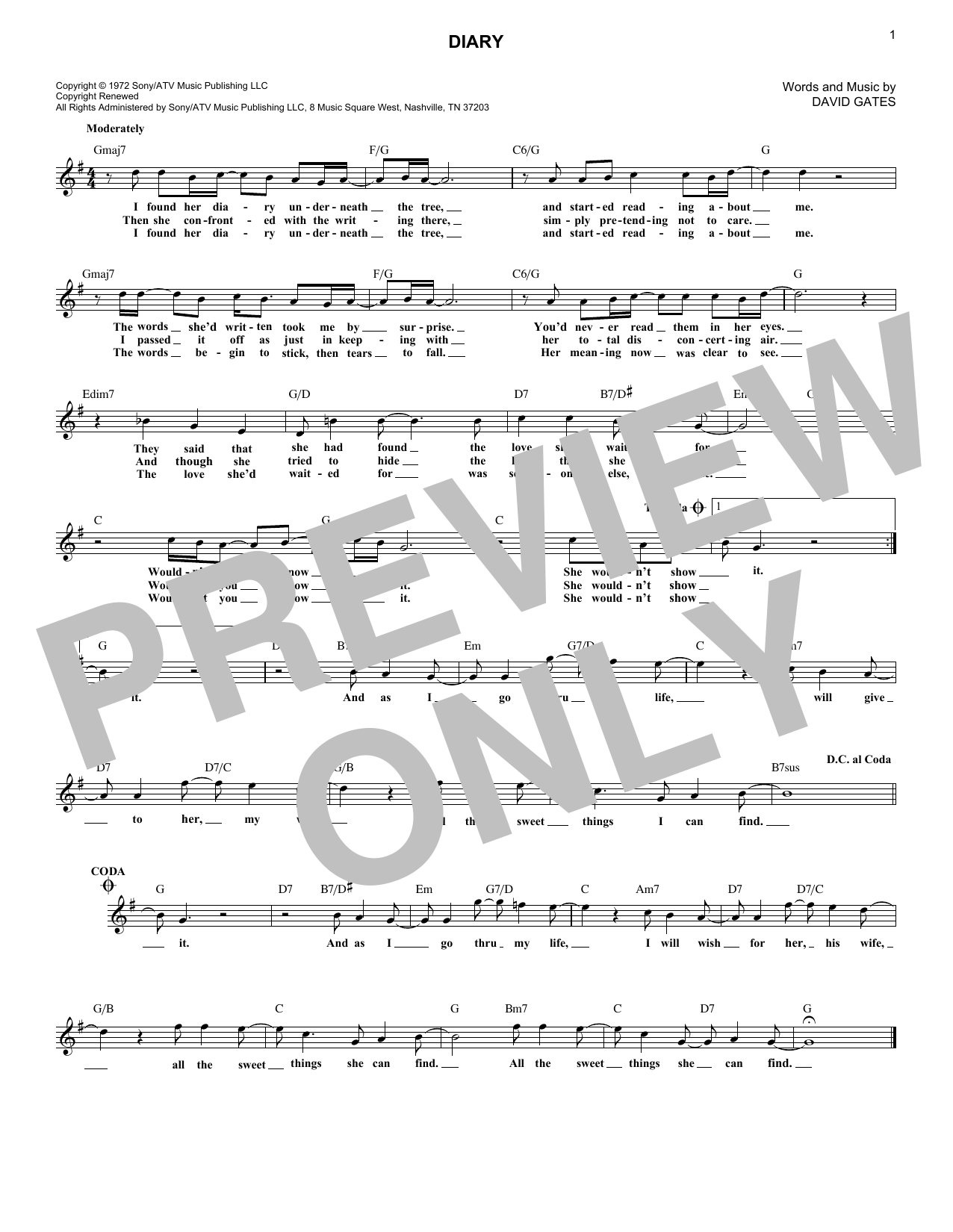 Bread Diary Sheet Music