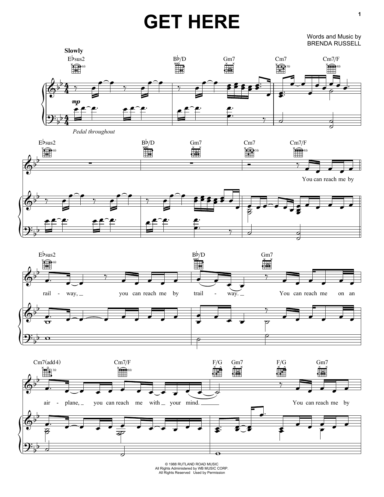 Brenda Russell Get Here Sheet Music