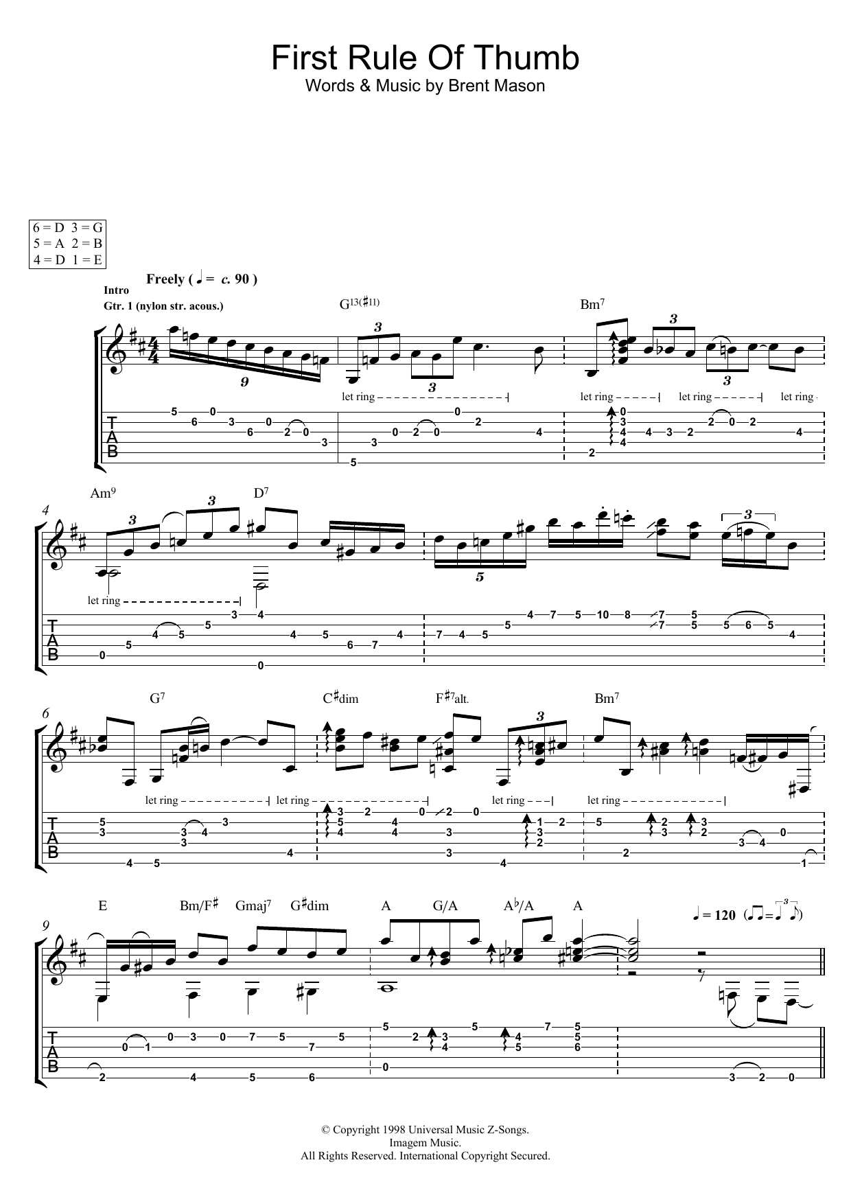 Brent Mason First Rule Of Thumb Sheet Music