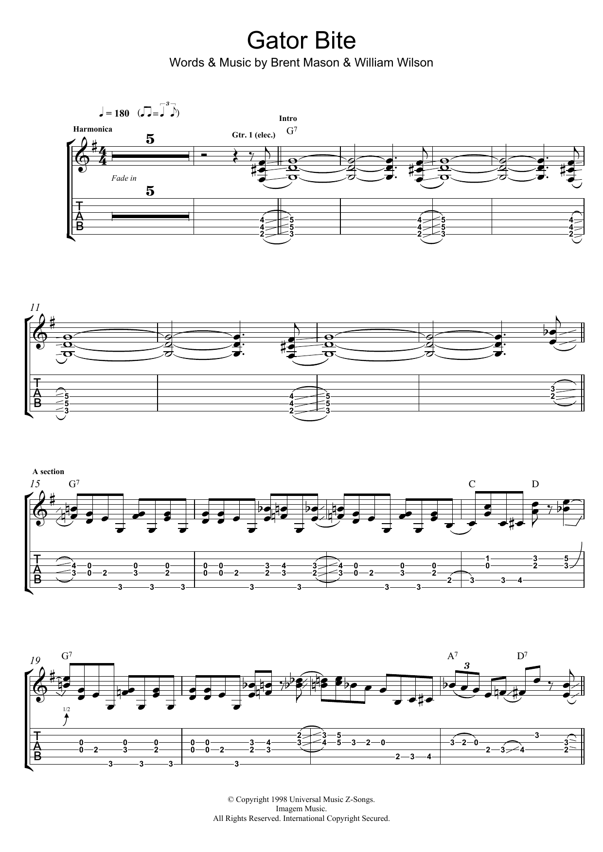 Brent Mason Gator Bite Sheet Music