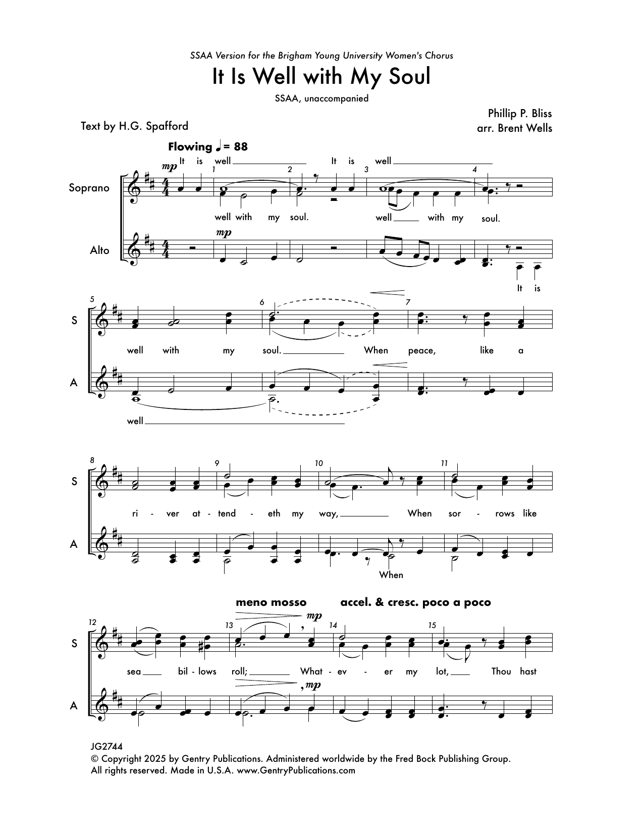 Brent Wells It Is Well With My Soul Sheet Music