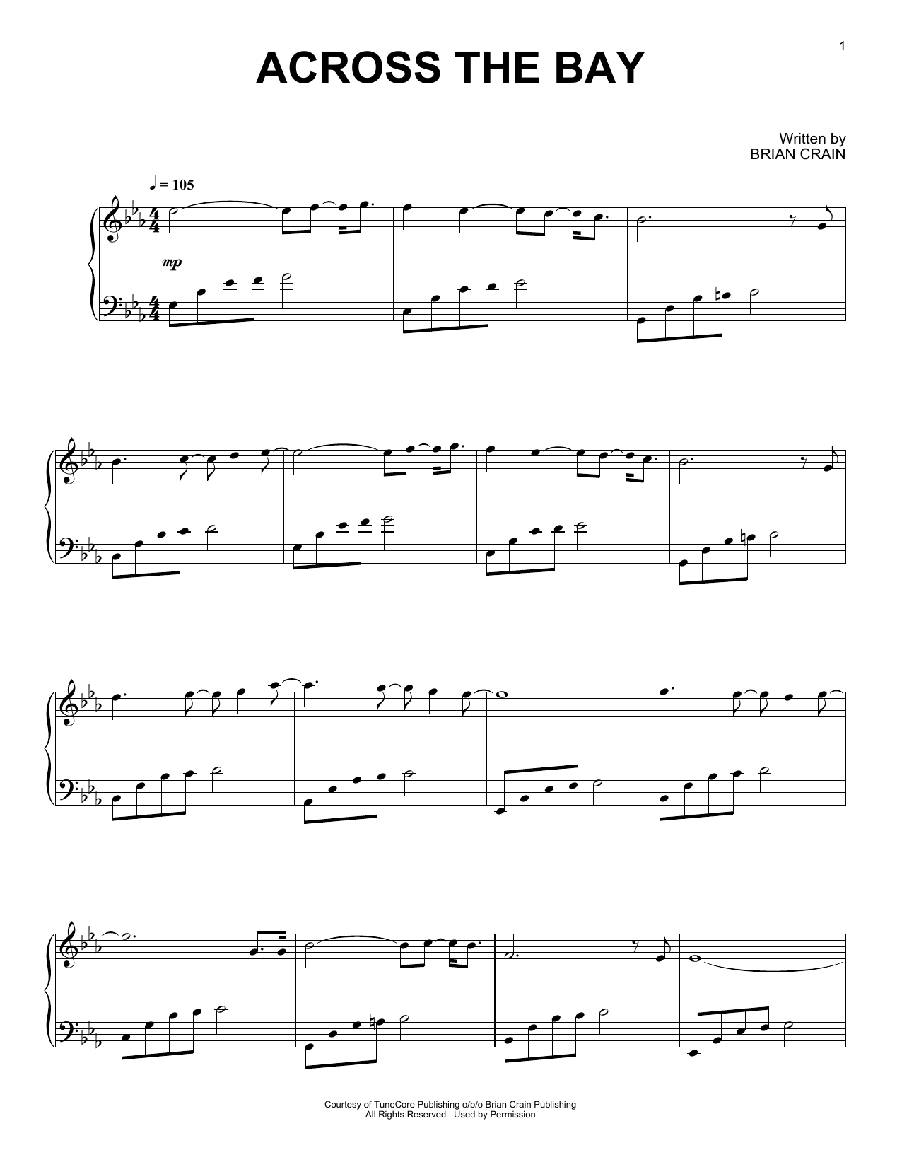 Brian Crain Across The Bay Sheet Music