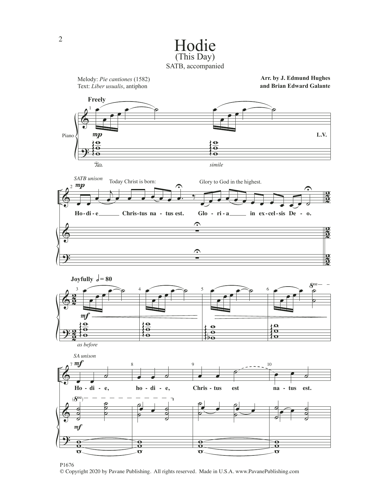 Brian Edward Galante and J. Edmund Hughes Hodie Sheet Music