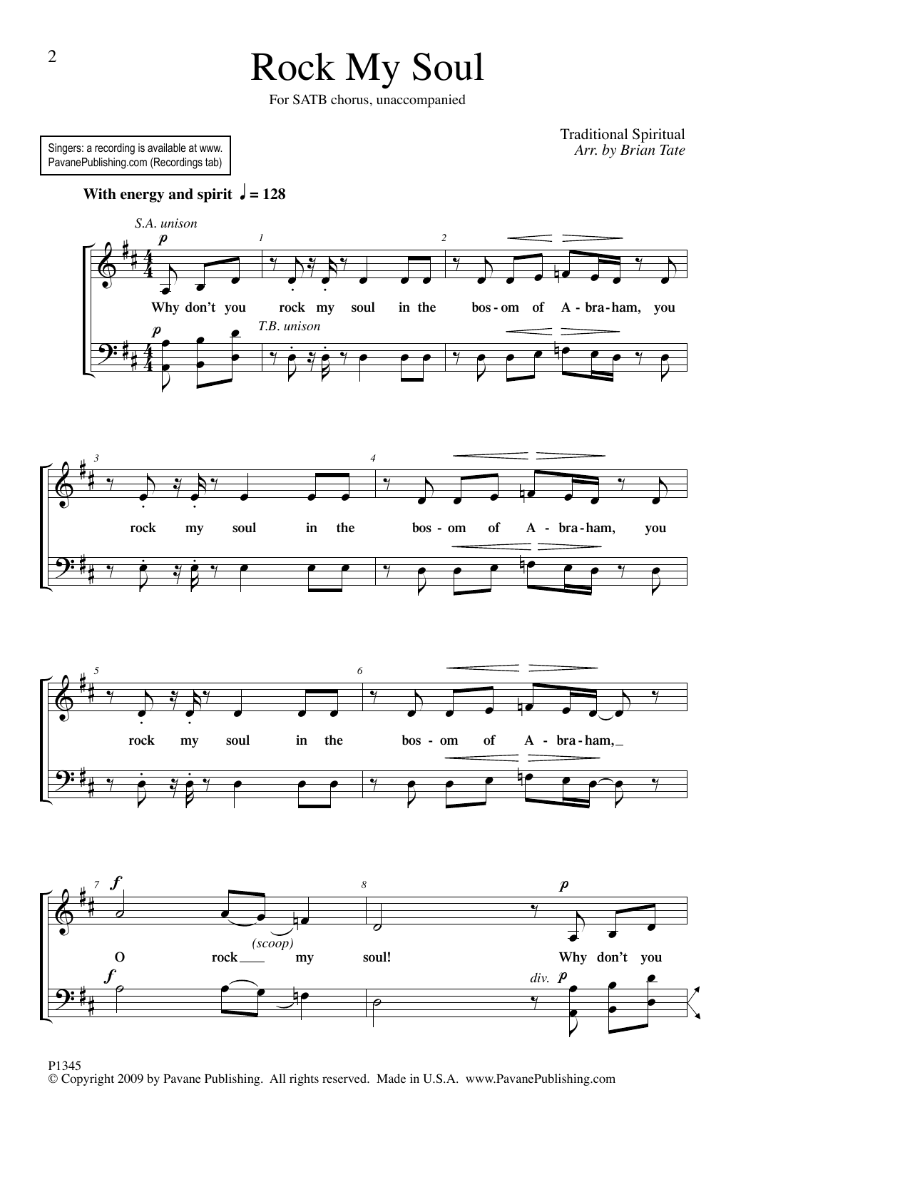 Brian Tate Rock My Soul Sheet Music
