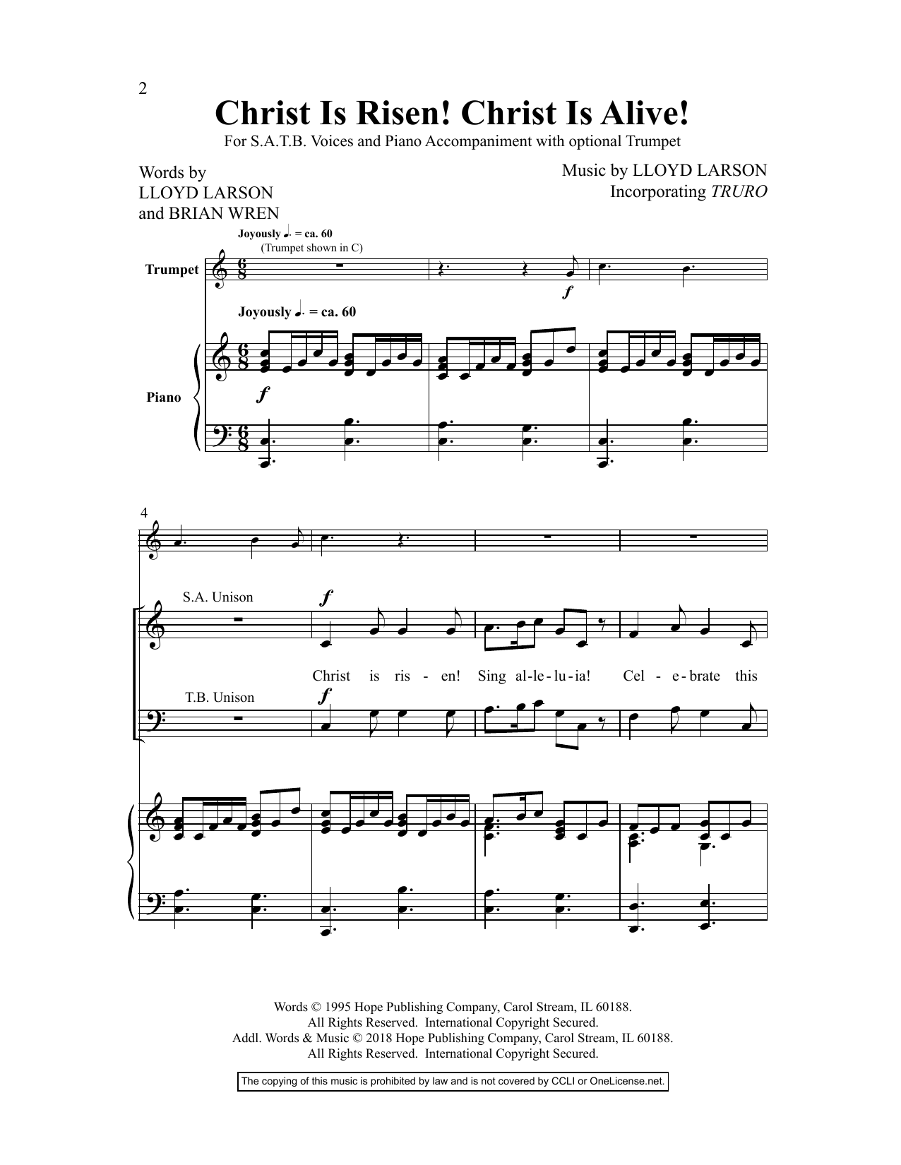 Brian Wren Christ Is Risen! Christ Is Alive! Sheet Music