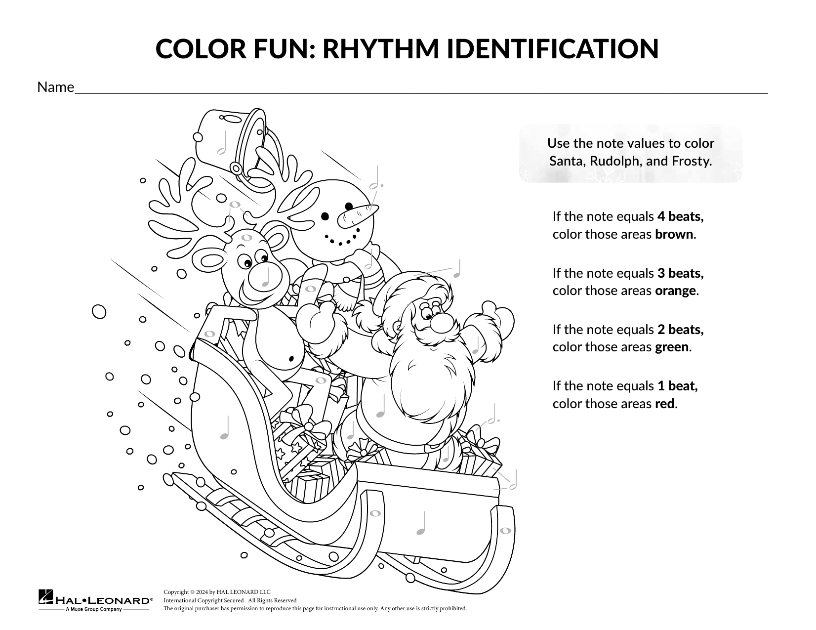 Brittany McCorriston Color by Rhythm: Santa's Sleigh Sheet Music