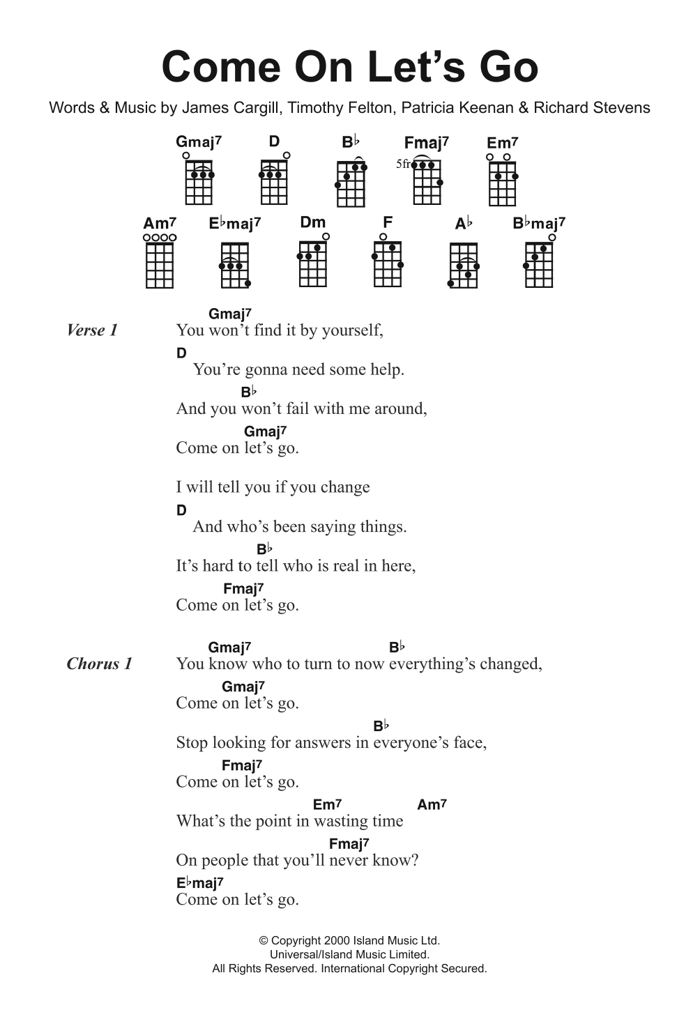 Broadcast Come On, Let's Go Sheet Music