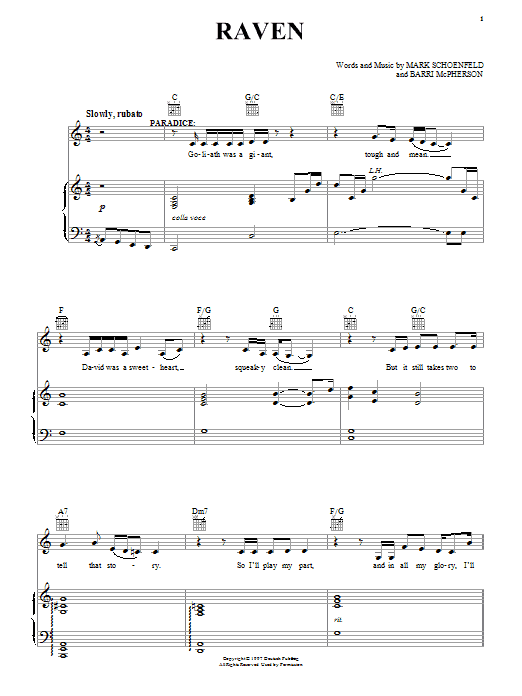 Brooklyn The Musical Raven Sheet Music