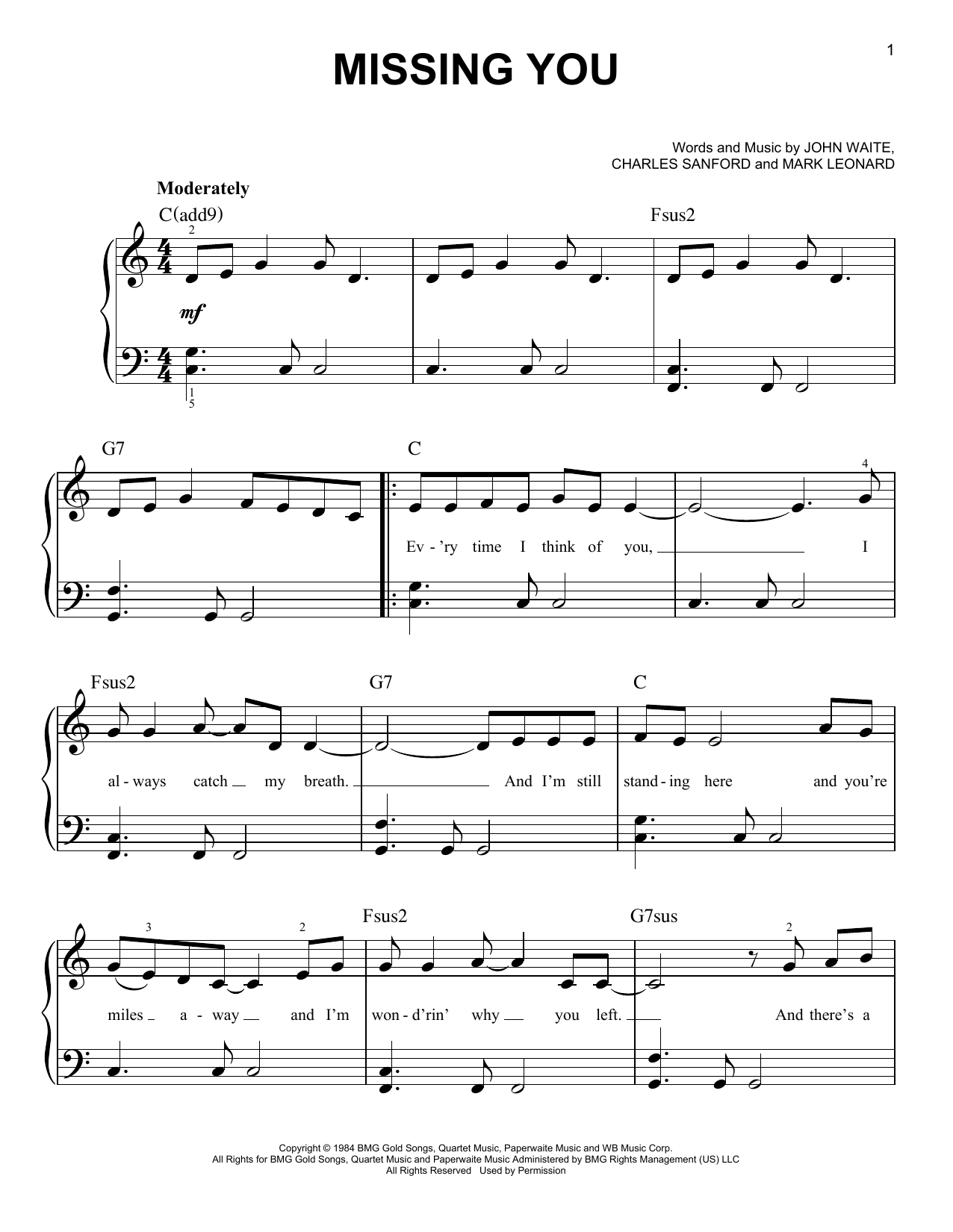 Brooks & Dunn Missing You Sheet Music