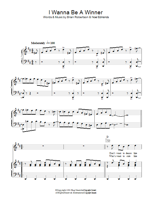 Brown Sauce I Wanna Be A Winner Sheet Music