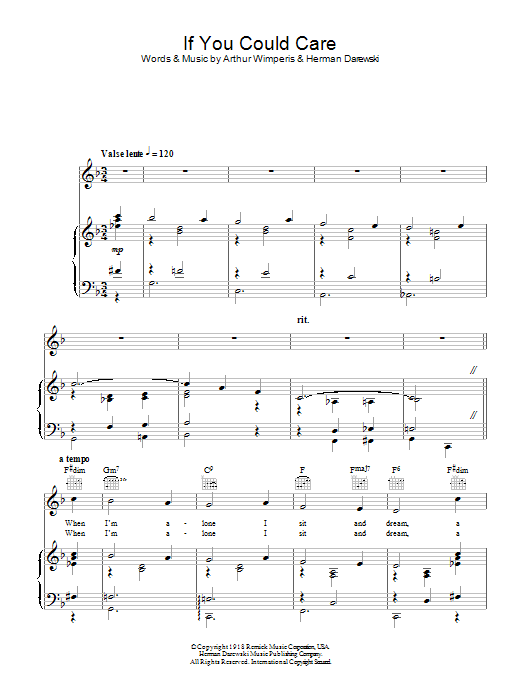Bruce Forsyth If You Could Care Sheet Music