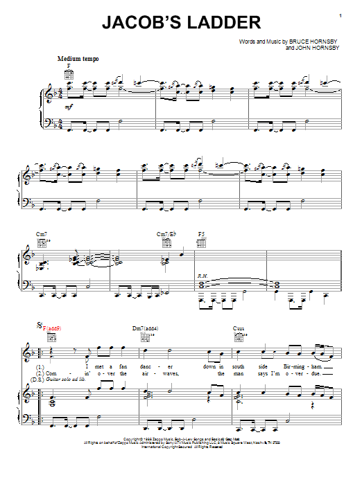 Bruce Hornsby Jacob's Ladder Sheet Music