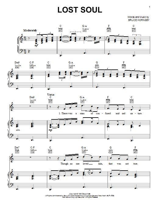 Bruce Hornsby Lost Soul Sheet Music