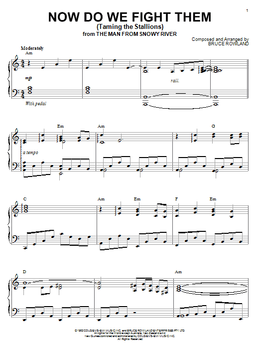 Bruce Rowland Now Do We Fight Them (Taming The Stallions) Sheet Music