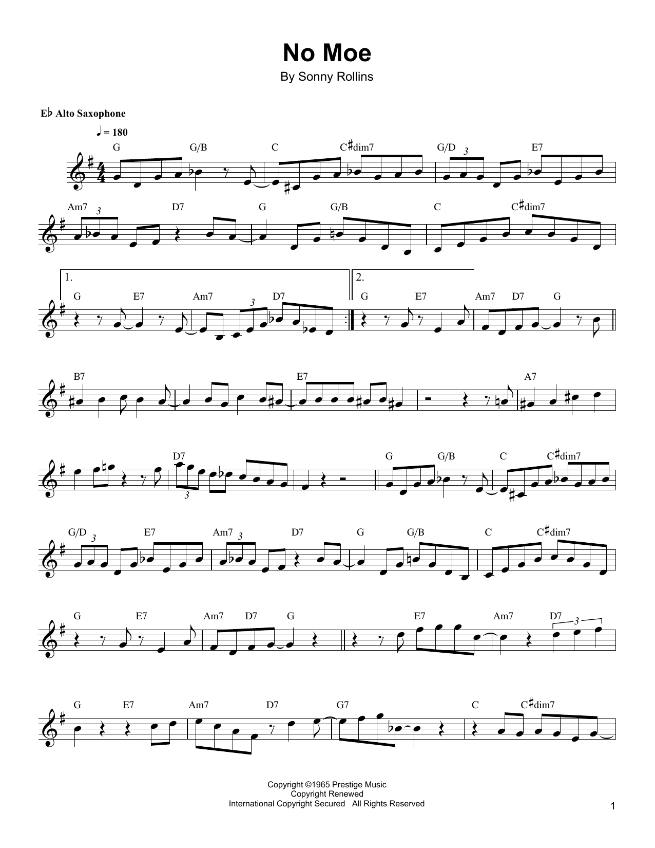 Bud Shank No Moe Sheet Music