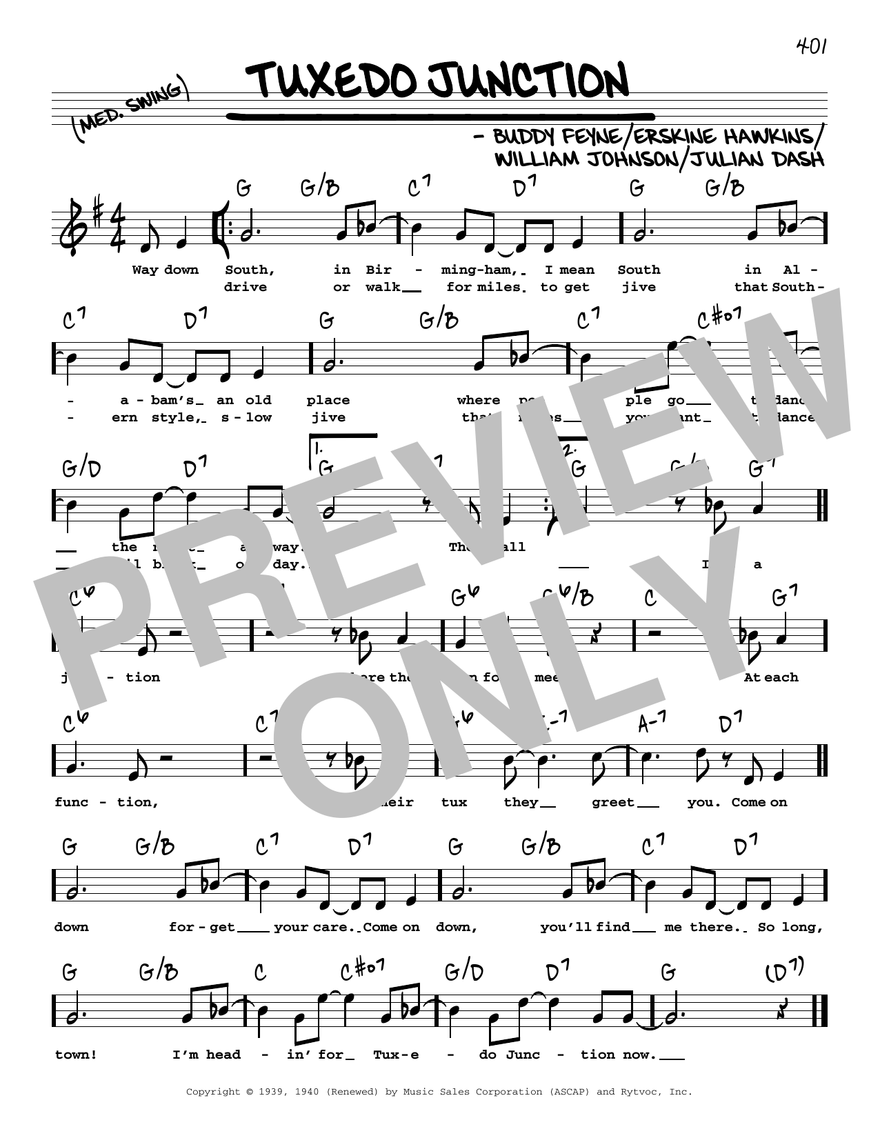 Buddy Feyne Tuxedo Junction (High Voice) Sheet Music