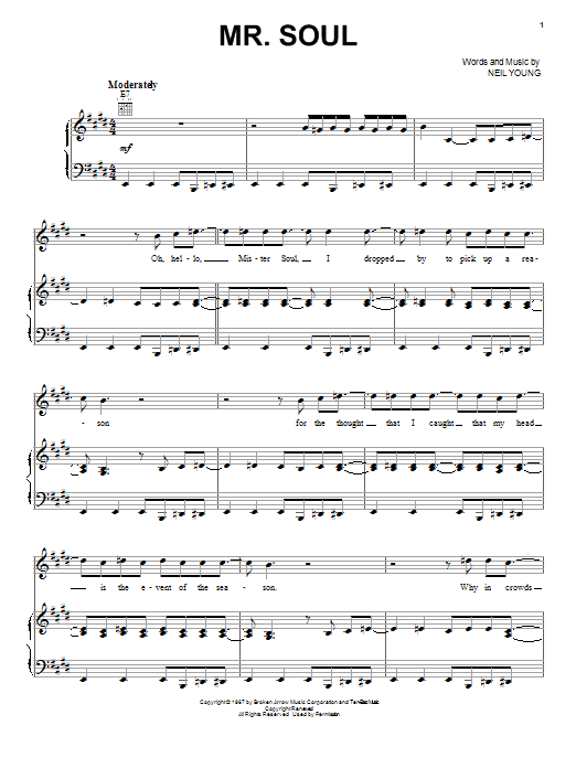 Buffalo Springfield Mr. Soul Sheet Music
