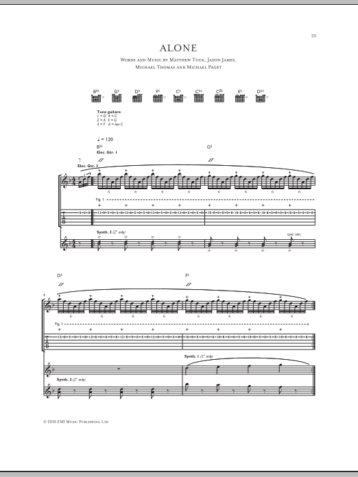 Bullet For My Valentine Alone Sheet Music