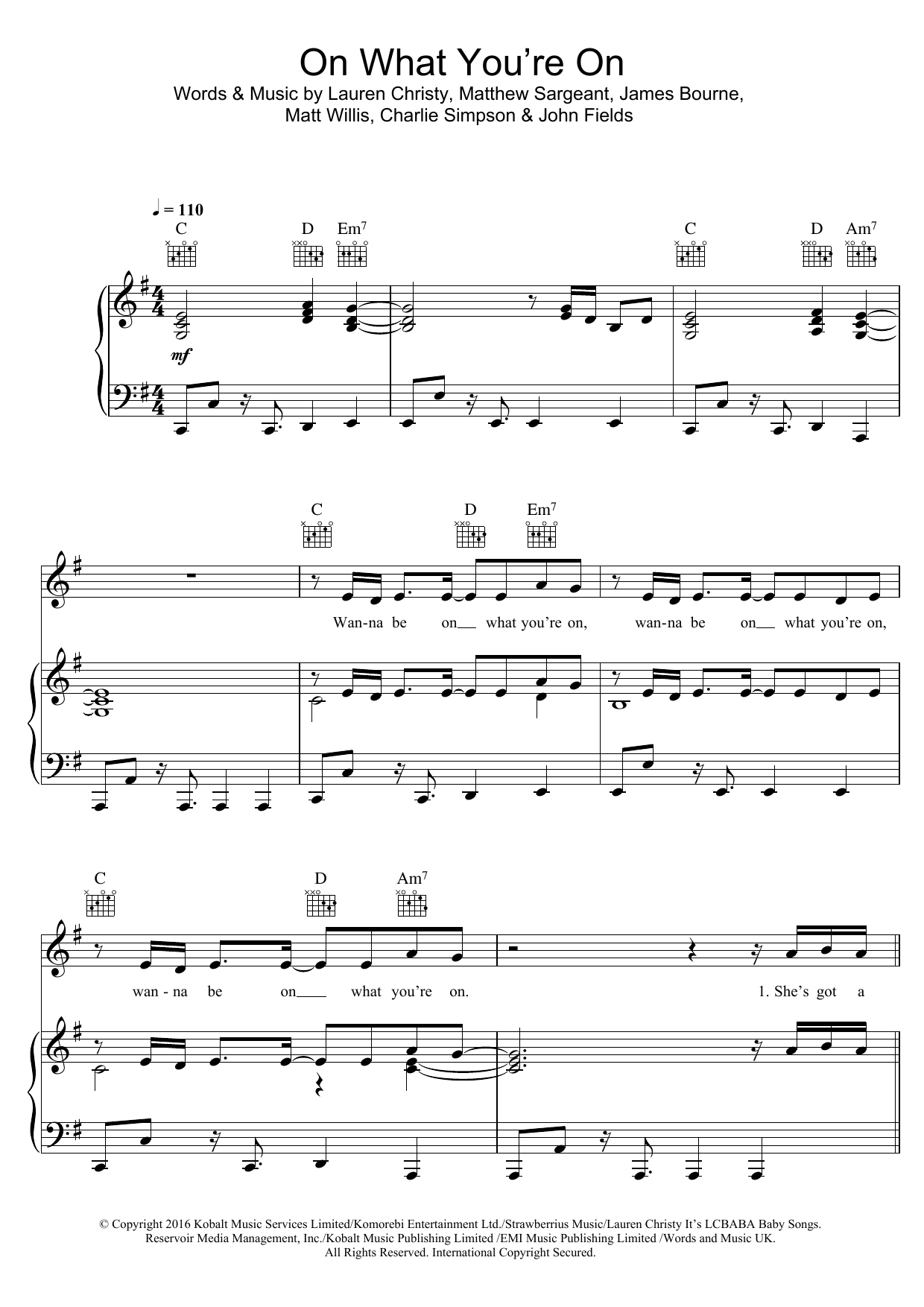 Busted On What You're On Sheet Music