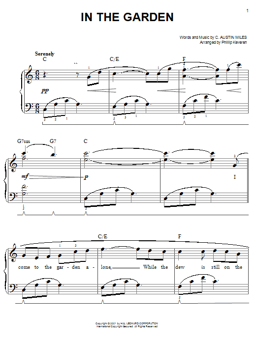 C. Austin Miles In The Garden (arr. Phillip Keveren) Sheet Music